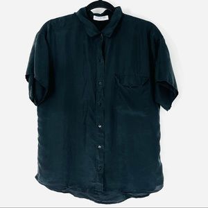 Everlane Womens Size L Black Silk Shirt